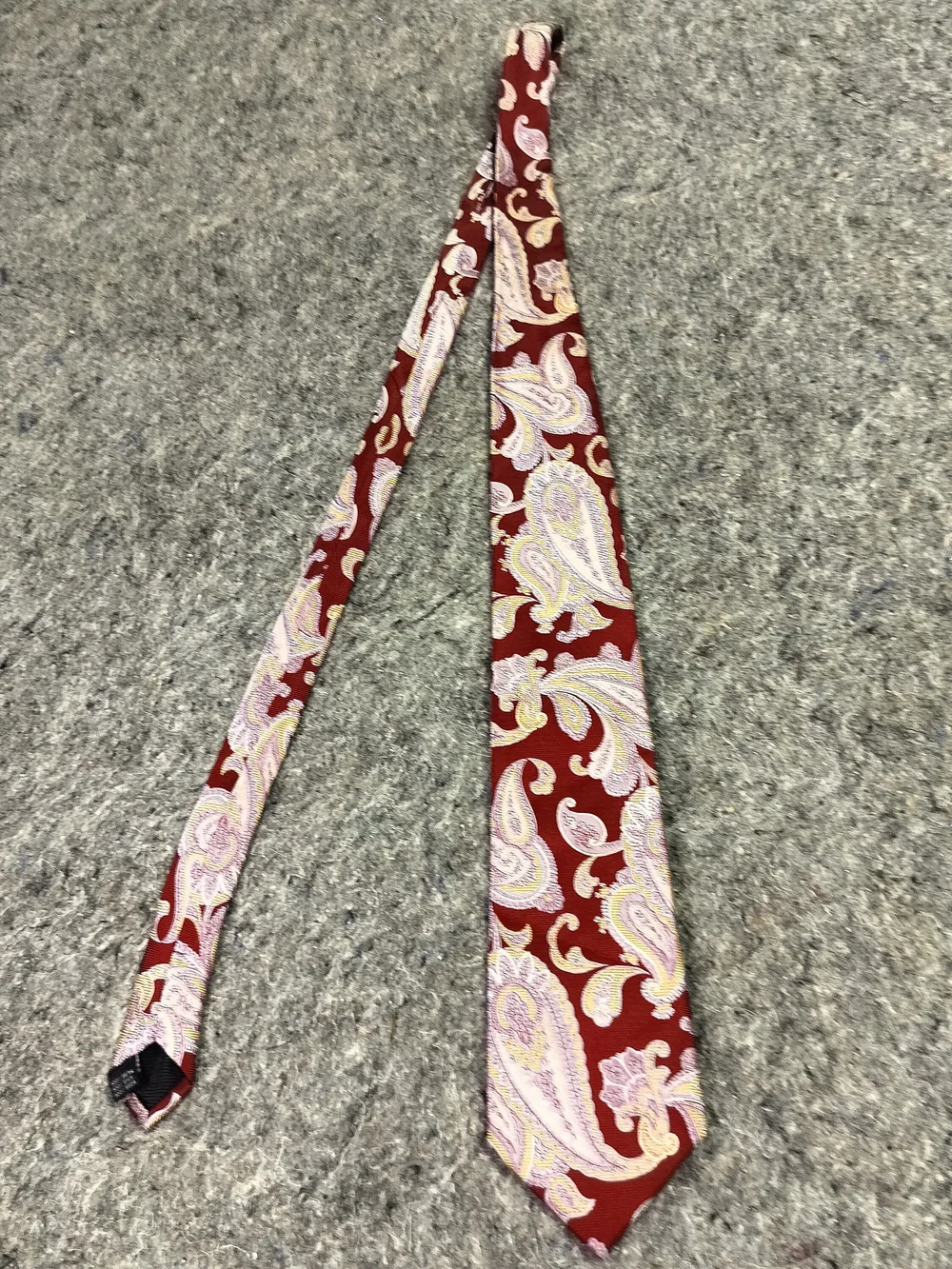 Paul Frederick Necktie Silk Red Paisley 100% Made in Italy